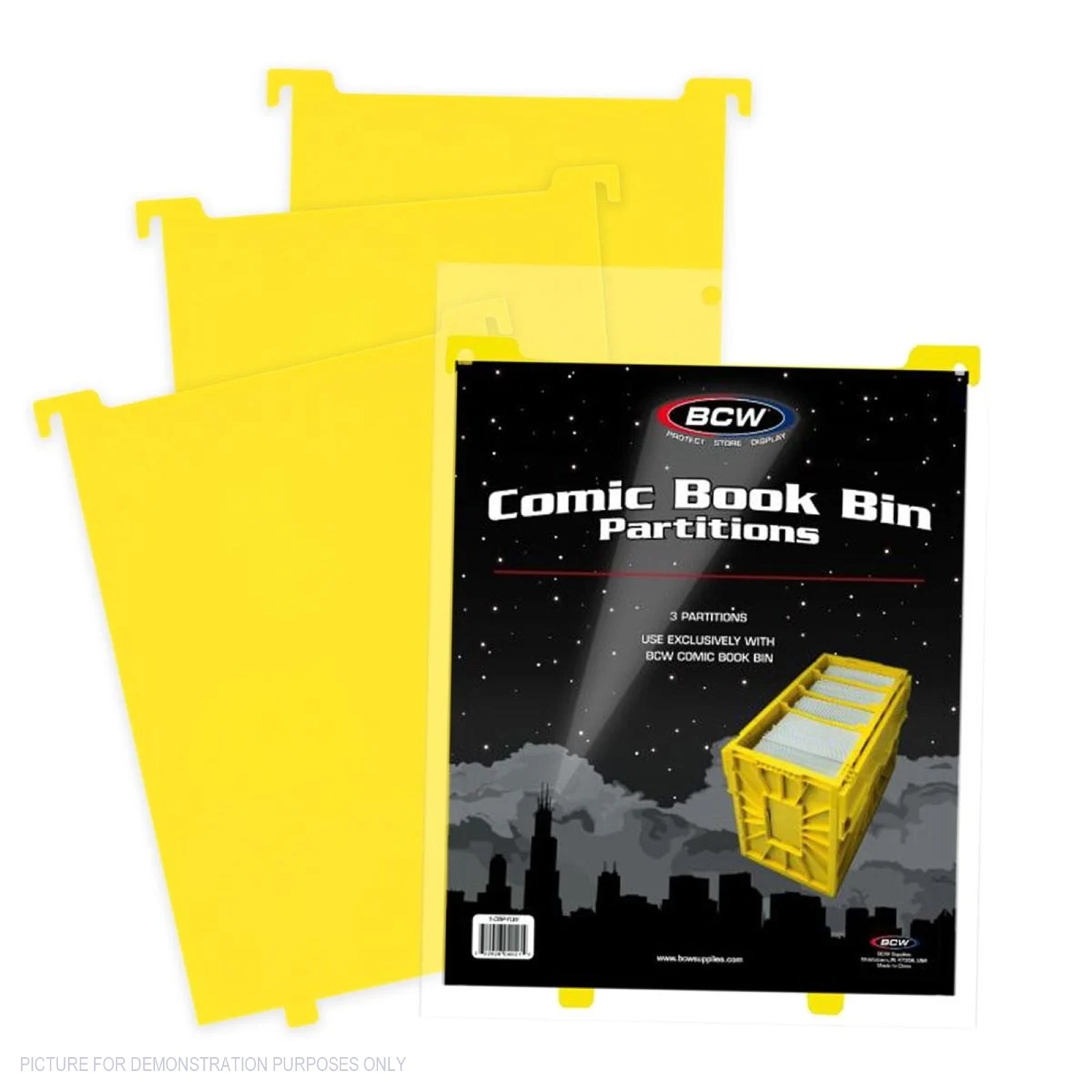 BCW Comic Book Bin Partitions - YELLOW - PRE ORDER